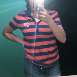 Aeropostale pink and blue polo